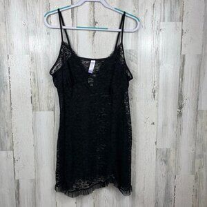 Secret Treasures lace baby doll nightie chemise black 2X plus size sexy sheer